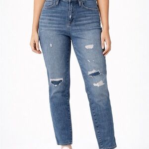 J Crew Womens Slim Broken In Boyfriend Medium Wash Straight Denim Jeans